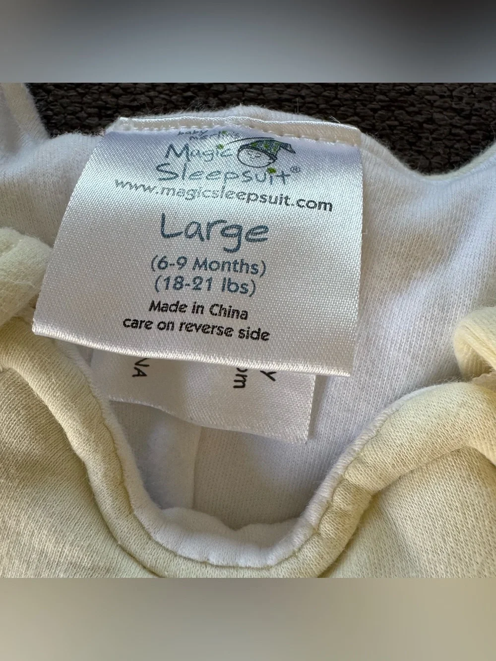 Baby Merlin's The Magic Sleepsuit Yellow Baby Boy Girl Neutral Large 6-9M